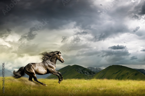 Horse background created with Generative AI technology