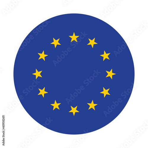 Flag of Europe. European Union. EU flag in design shape 