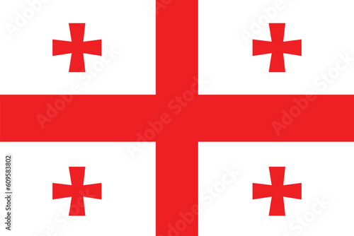 Flag of Georgia. Georgia flag in design shape 