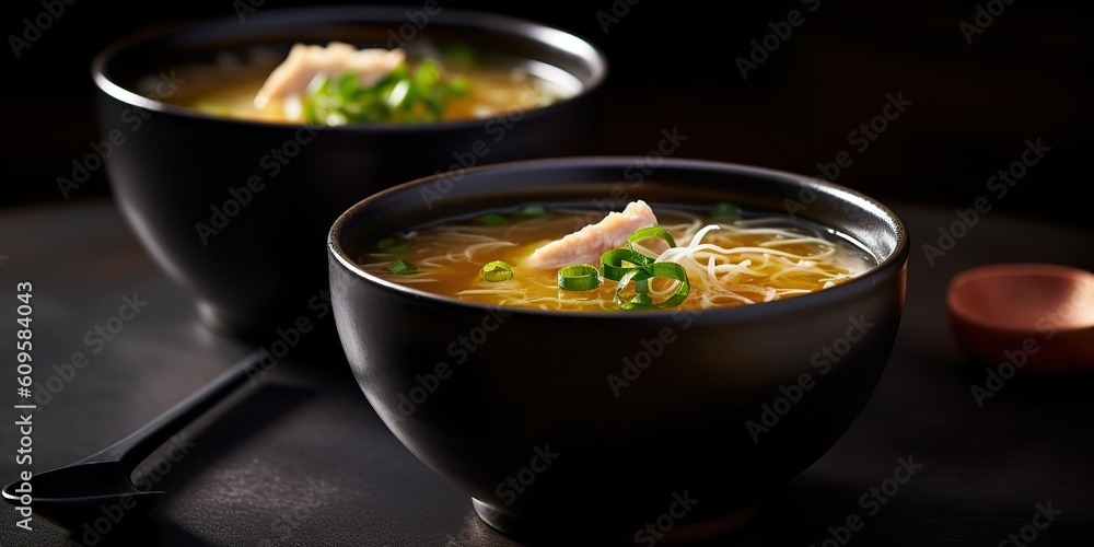 AI Generated. AI Generative. Japanese asian tradition restaurant cousine dinner miso soup. Graphic Art
