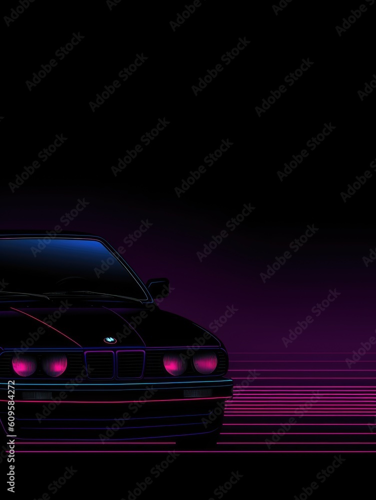 Stylish car. Modern abstract minimal poster, social media banner. Background minimalism art design. cover for cards, flyers, advertising brochures. generative ai