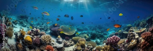 Sea underwater world. Sea reef. generative ai © megavectors