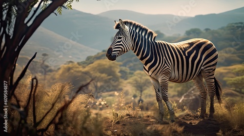 zebra in the savannah