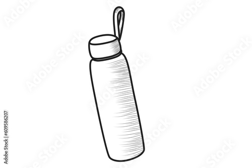 tumbler water bottle zero waste line art illustration