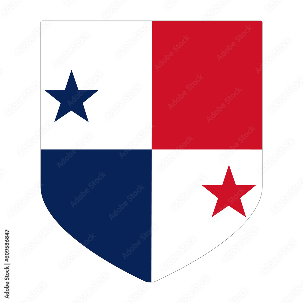 Panamanian flag. Flag of Panama in design shape