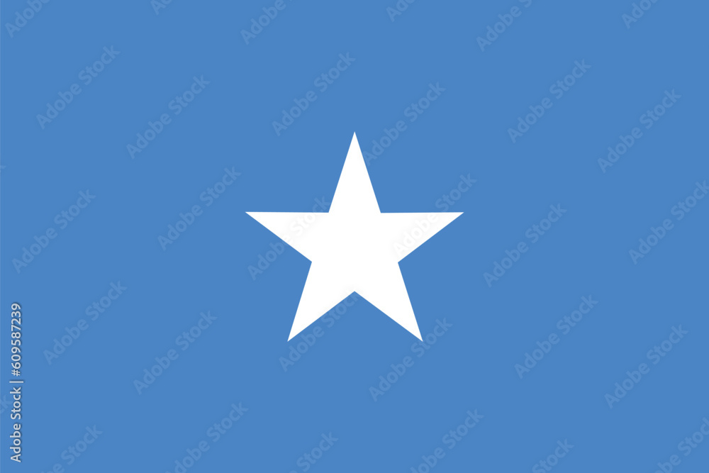 Flag of Somalia. Somalian flag in design shape Flag of Somalia. Somalian flag in design shape