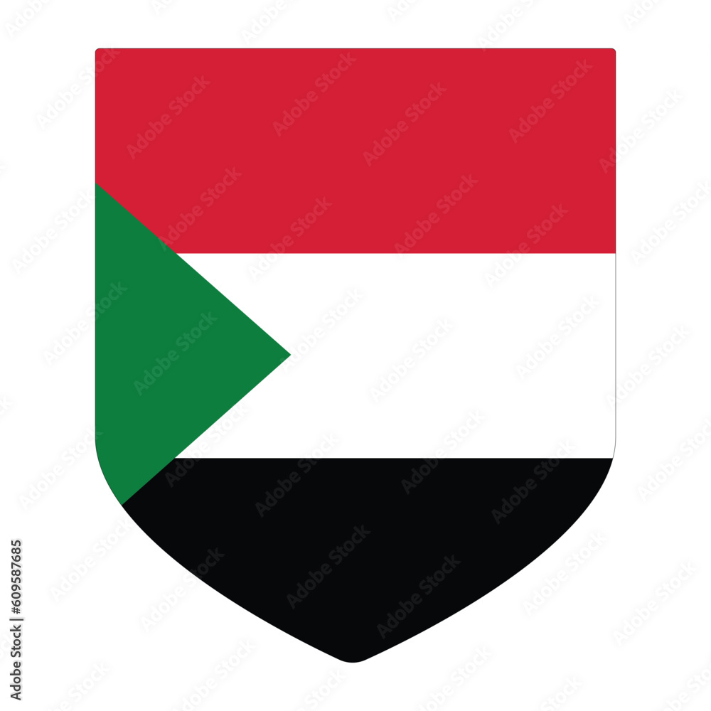 Sudan Flag. Flag of Sudan in design shape Sudan Flag. Flag of Sudan in design shape