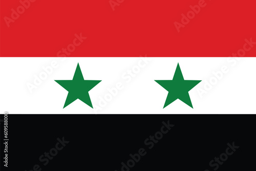 Syria flag. Flag of Syria in design shape