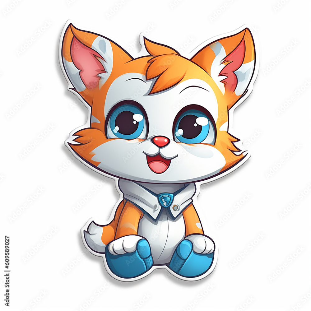sticker imagecat,logo cat,cute cat cartoon.