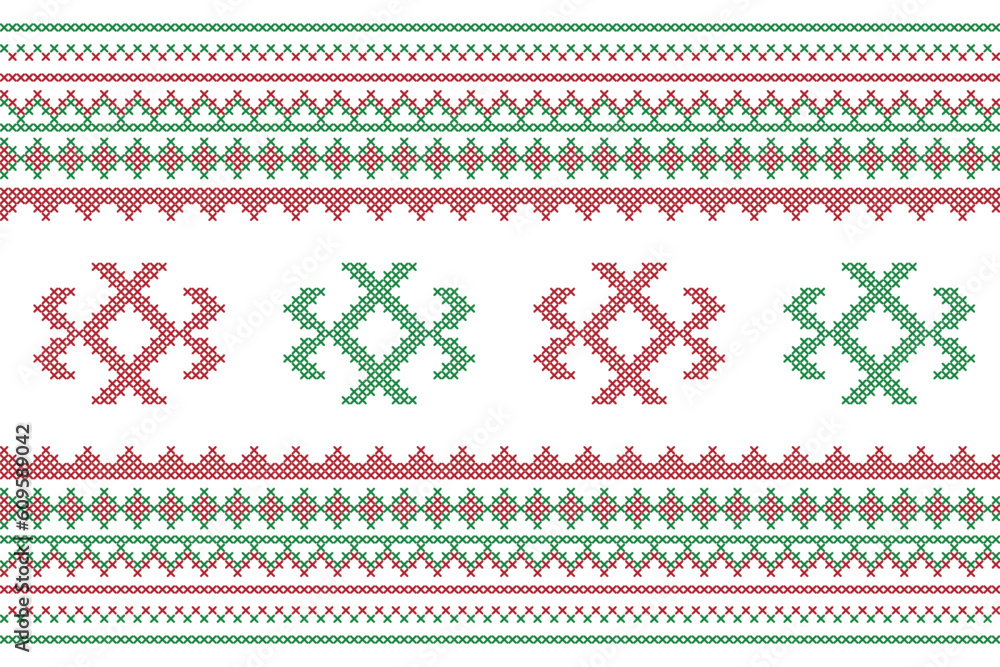 Ethnic balkan seamless pattern. South and East European embroidery motifs. Traditional Bulgarian embroidery. Ethnic balkan seamless pattern. South and East European embroidery motifs. Traditional Bulgarian embroidery.