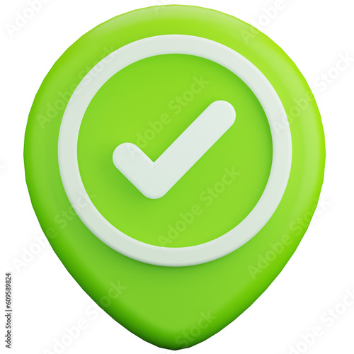 Free Download green tick marker 3d icon - GFXLoad