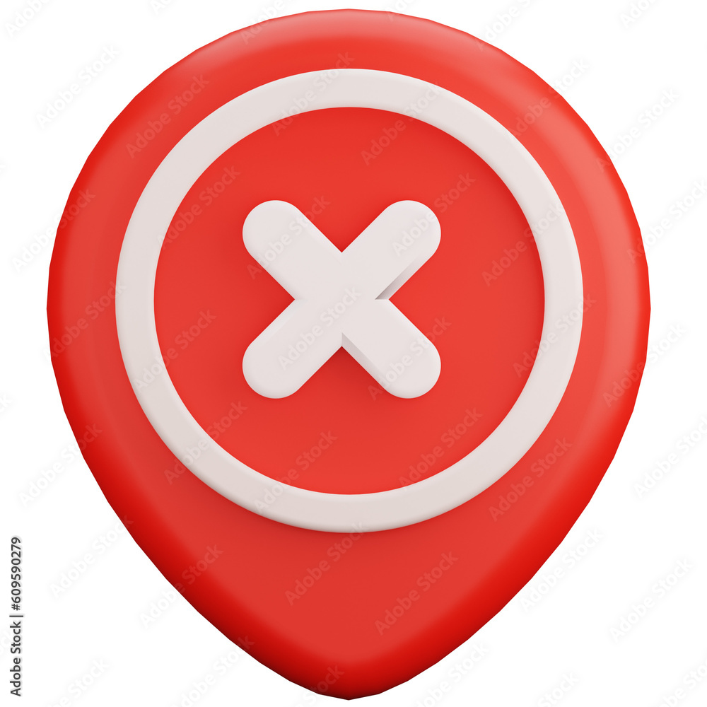 Obraz premium red cross marker 3d icon