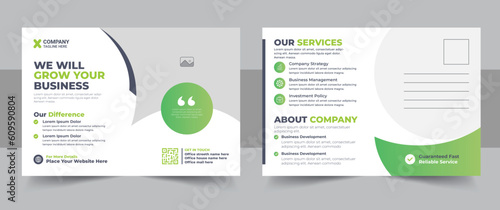 Creative modern corporate business postcard EDDM design template, Corporate business or marketing agency postcard template