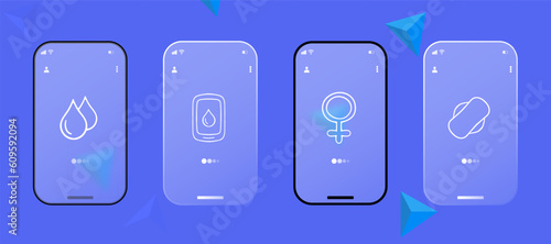 Set of eco-friendly energy icons representing renewable energy sources such as solar power, wind power. Glassmorphism style. Ui phone app