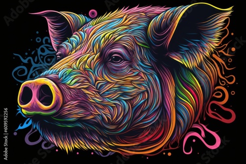 psychedelic pig  headc oncept of vegan food vegan food  photo