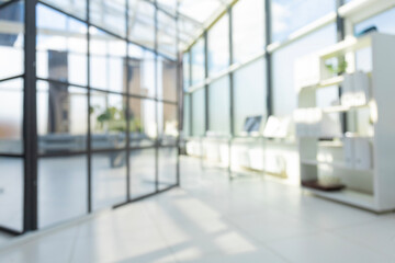Business office without people with blurred bokeh background