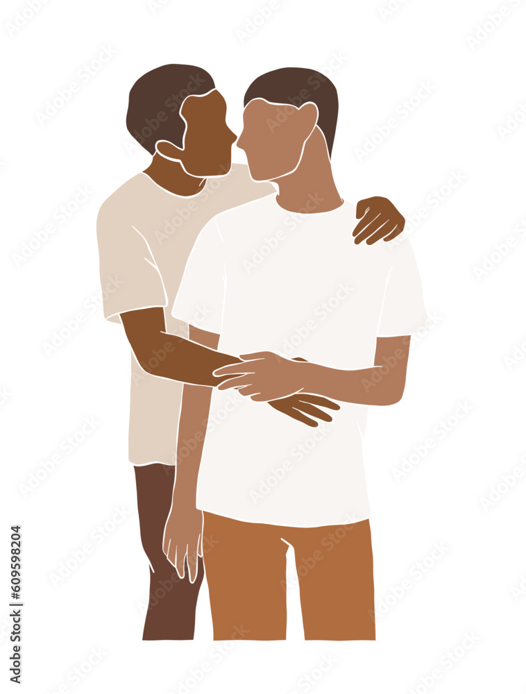 Abstract gay couple illustrations. Vector illustration. Abstract gay couple illustrations. Vector illustration.