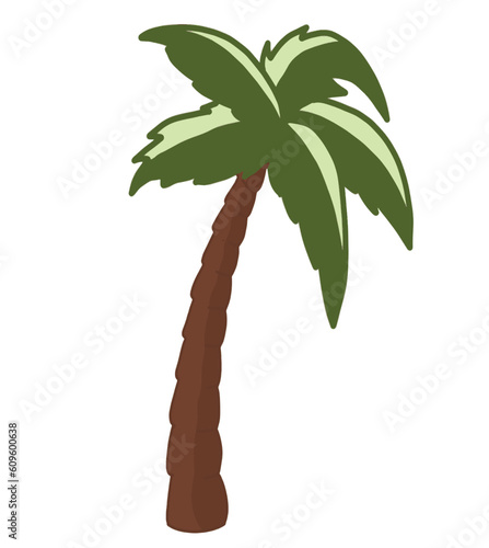 Coconut tree in summer color can be edited