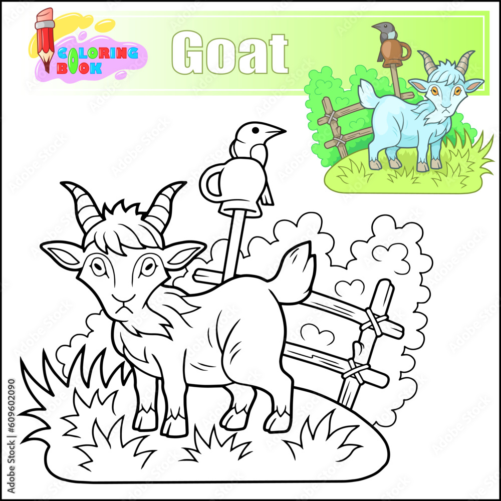 funny cartoon goat coloring book funny cartoon goat coloring book