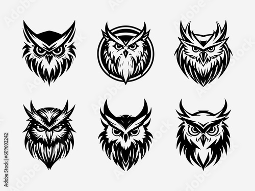 Intricate hand drawn owl logo design illustration, symbolizing wisdom, mystery, and a touch of whimsy Generative AI