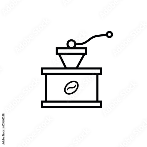 Grinding coffee grain. Ground coffee beans. Vector illustration of coffee isolated on white background.
