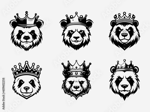 Expressive hand drawn logo design illustration featuring a panda, symbolizing gentleness, resilience, and harmony with nature Generative AI