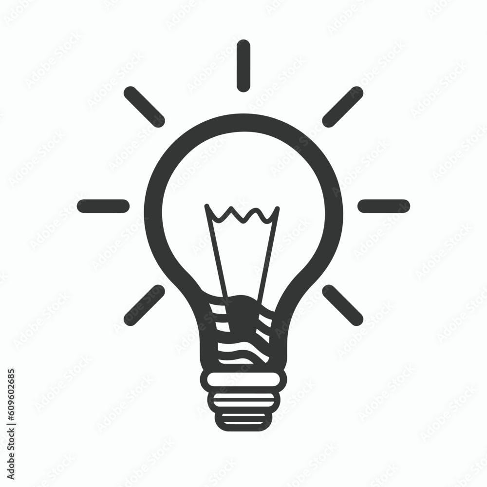 Light Bulb line icon flat vector suitable for creative idea concept ready for your project Light Bulb line icon flat vector suitable for creative idea concept ready for your project