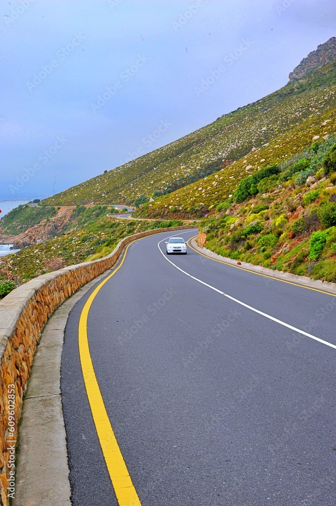winding road in a mountain Gordon's Bay, Cape Town South Africa