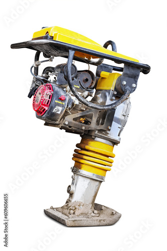 Tableau sur toile Vibrating rammer on a white isolated background