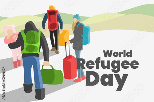 Illustration vector graphic of world refugee day. Good for poster