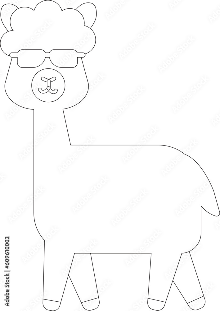 Cartoon llama farm animal vector graphic Cartoon llama farm animal vector graphic