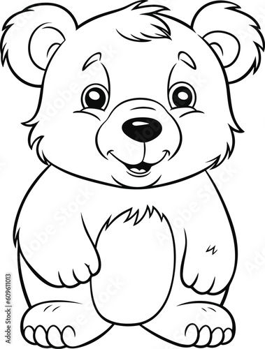 Bear  colouring book for kids  vector illustration