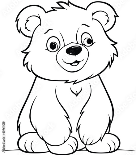 Bear  colouring book for kids  vector illustration