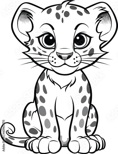 Leopard  colouring book for kids  vector illustration