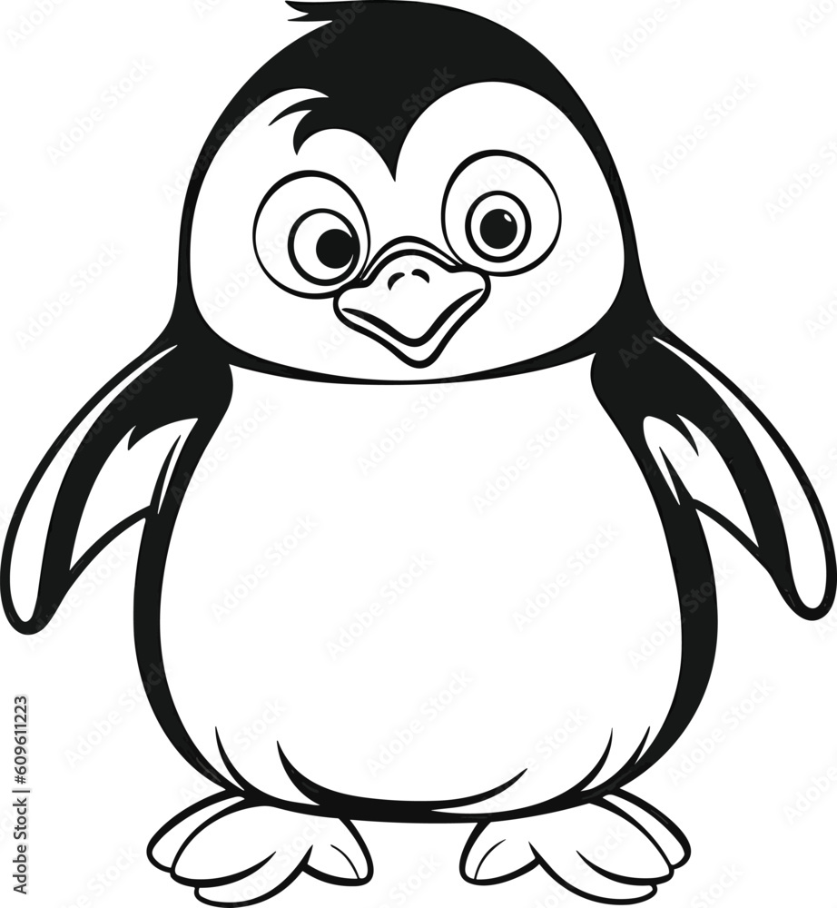 Penguin, colouring book for kids, vector illustration Penguin, colouring book for kids, vector illustration