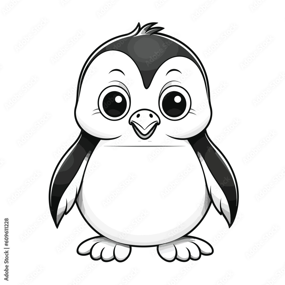 Penguin, colouring book for kids, vector illustration Penguin, colouring book for kids, vector illustration