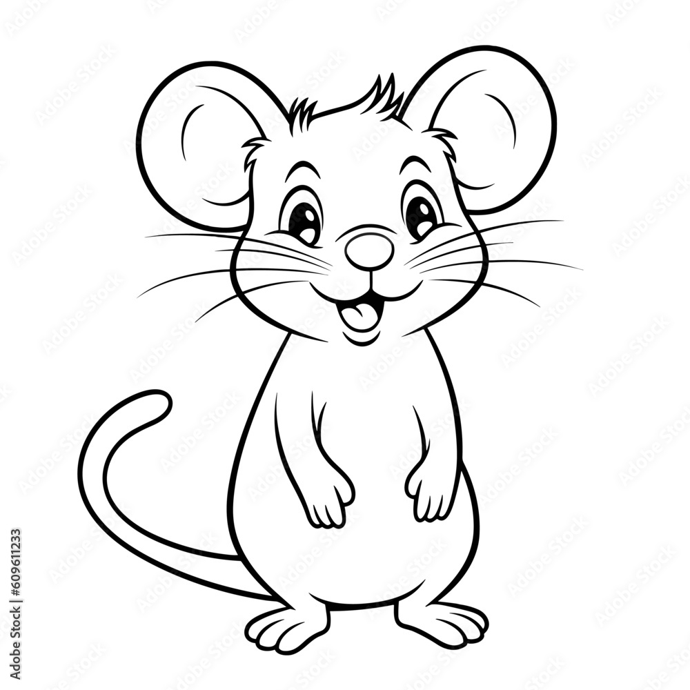 Rat, colouring book for kids, vector illustration Rat, colouring book for kids, vector illustration