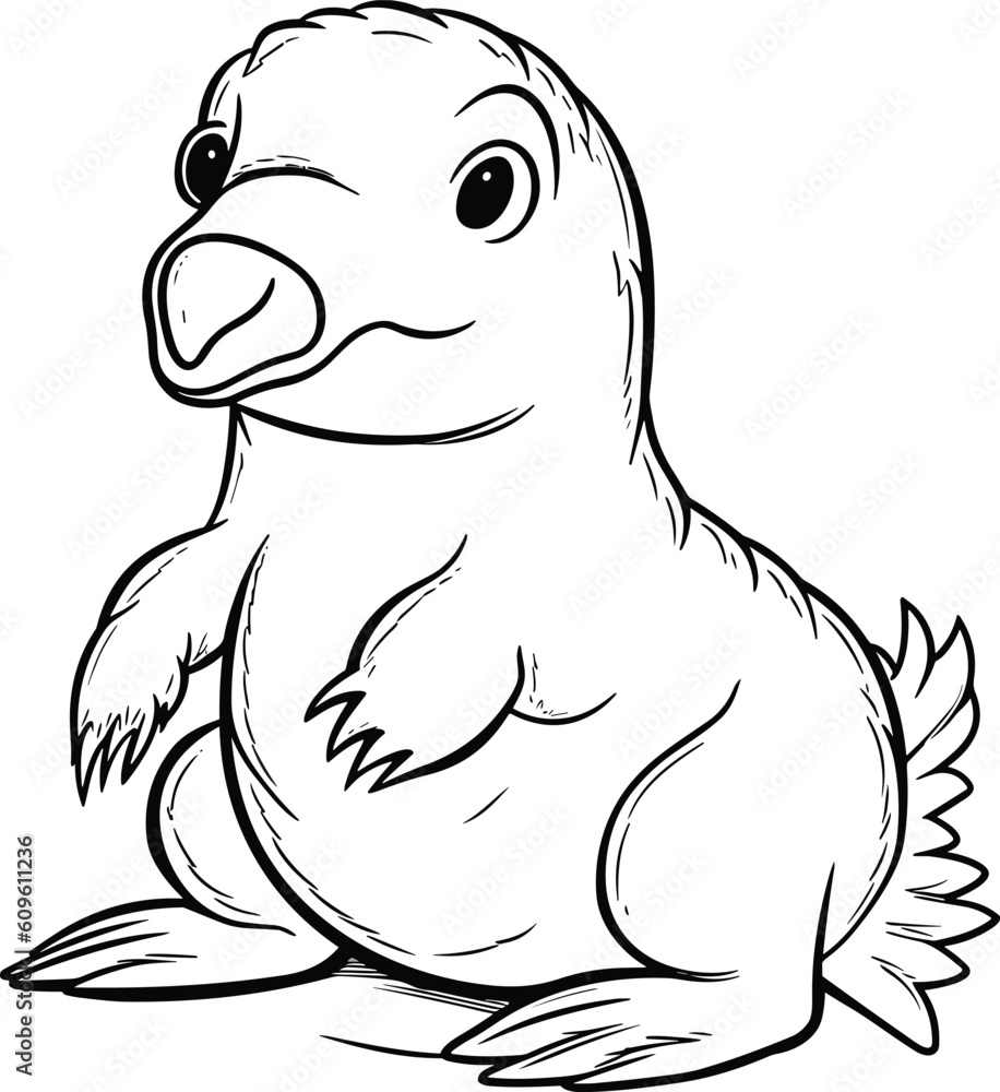 Platypus, colouring book for kids, vector illustration Platypus, colouring book for kids, vector illustration