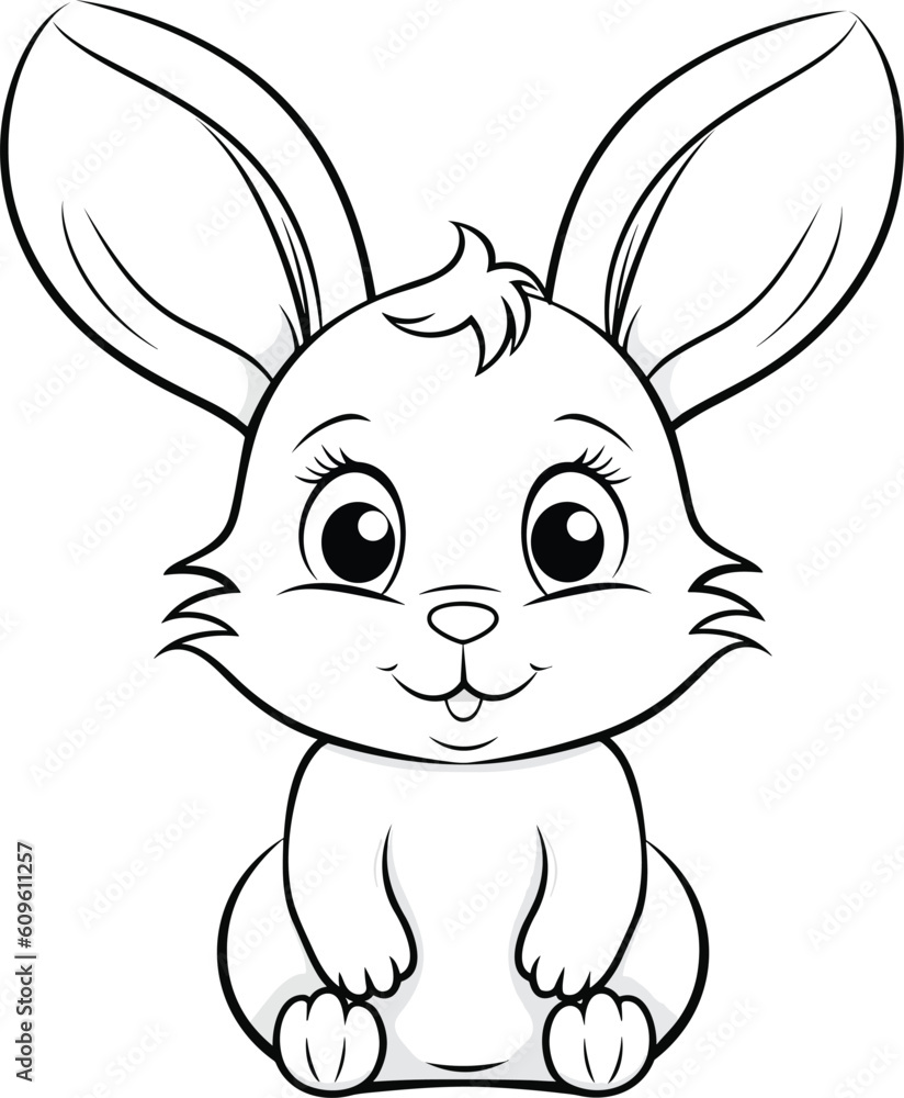 Rabbit, colouring book for kids, vector illustration Rabbit, colouring book for kids, vector illustration