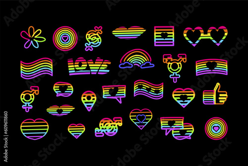 Neon Pride Icon Set