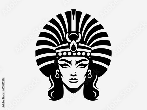 Captivating Cleopatra inspired logo design with a hand drawn touch, exuding elegance, power, and timeless allure. Perfect for luxury brands and beauty businesses. Generative AI