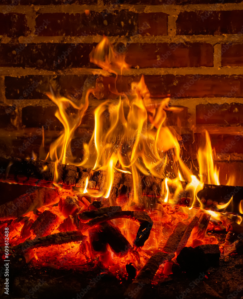 detailed close-up of wooden planks burning in a bonfire detailed close-up of wooden planks burning in a bonfire