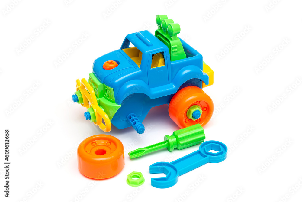 children's toy car on a white background children's toy car on a white background