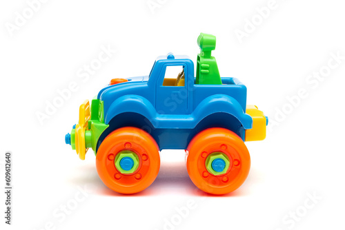 children's toy car on a white background