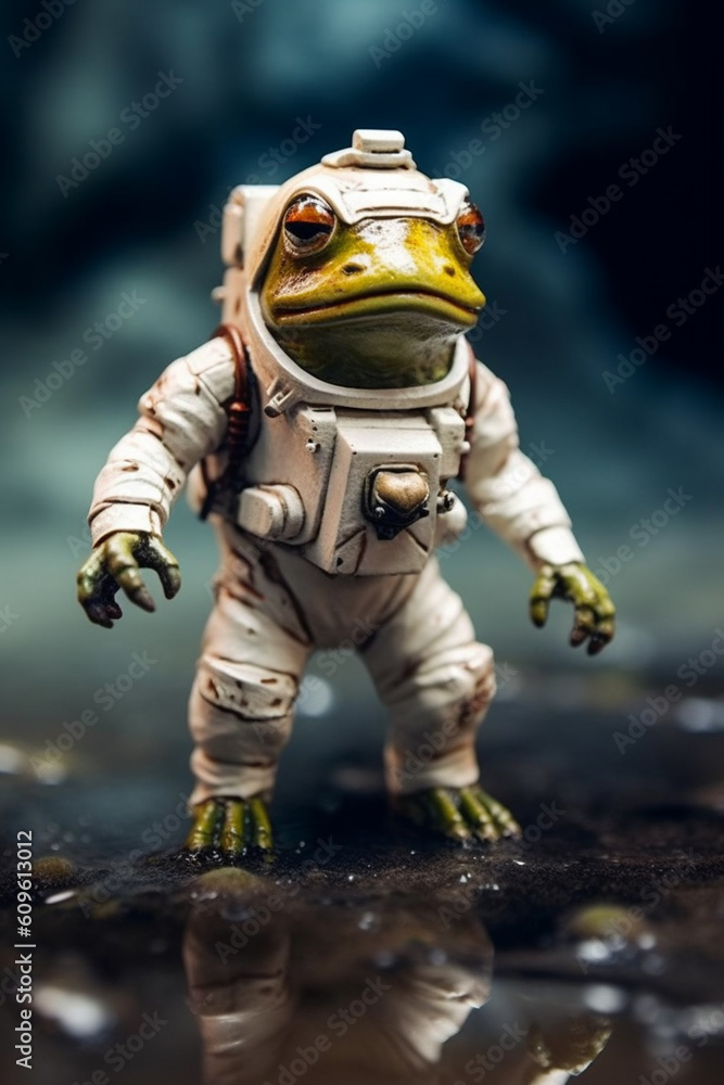 Süßer kleiner Frosch im Raumanzug | Astronaut | Generative AI Süßer kleiner Frosch im Raumanzug | Astronaut | Generative AI
