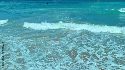 Landscape Beach Sea, Phuket, Thailand. Landscape view of beach sea sand and sky in summer day. .Beach space area. At Kata Beach, Phuket, Thailand. .4K UHD 50 frame per second. Video slow motion Clip photo