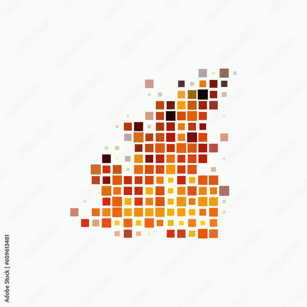 Obraz premium fire flame mosaic vector illustration for needlework