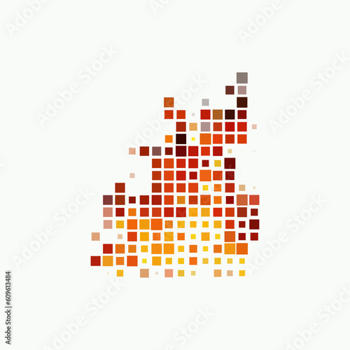 fire flame mosaic vector illustration for needlework