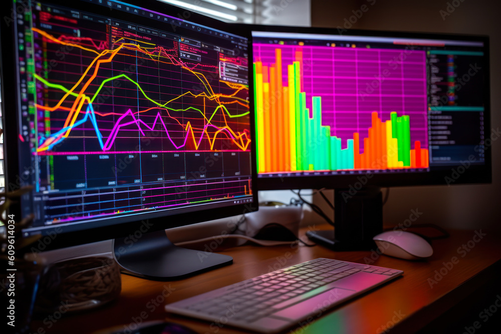 trading charts in computer monitor generative ai trading charts in computer monitor generative ai