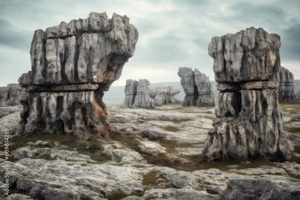 ancient coral rocks on the place of the dried seabed generative ai ancient coral rocks on the place of the dried seabed generative ai